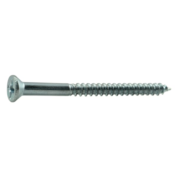 Midwest Fastener Wood Screw, #6, 1-3/4 in, Zinc Plated Steel Flat Head Phillips Drive, 100 PK 02540 - main